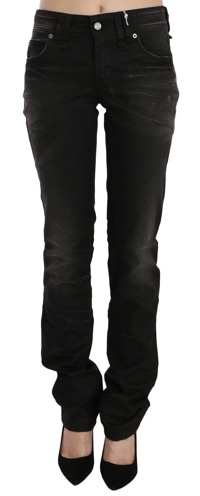 Jean Galliano Mid Waist regular leg noir washed
