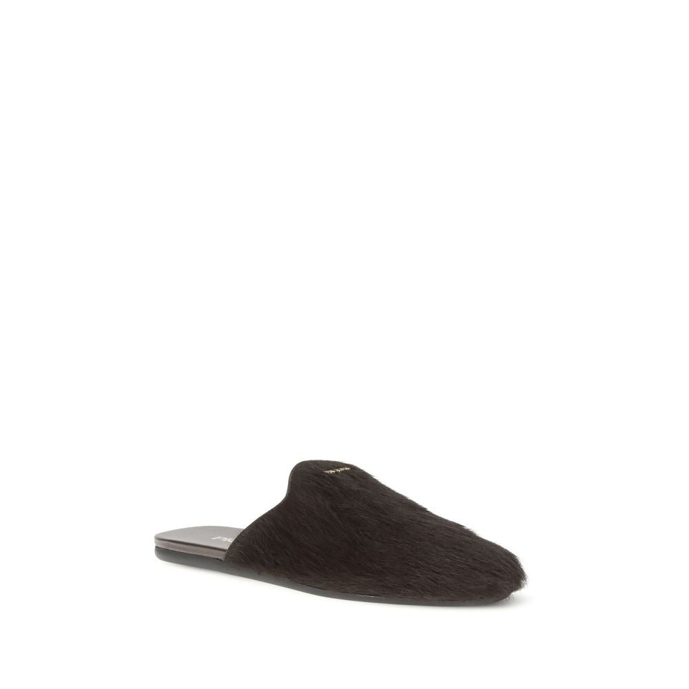 Mules Prada en cuir noires