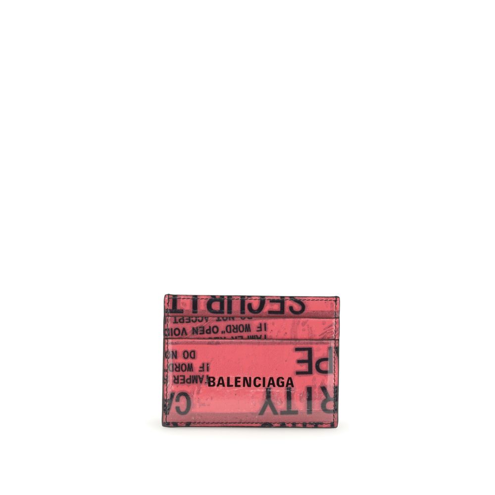 Porte-carte Balenciaga Tape Type noir et rouge