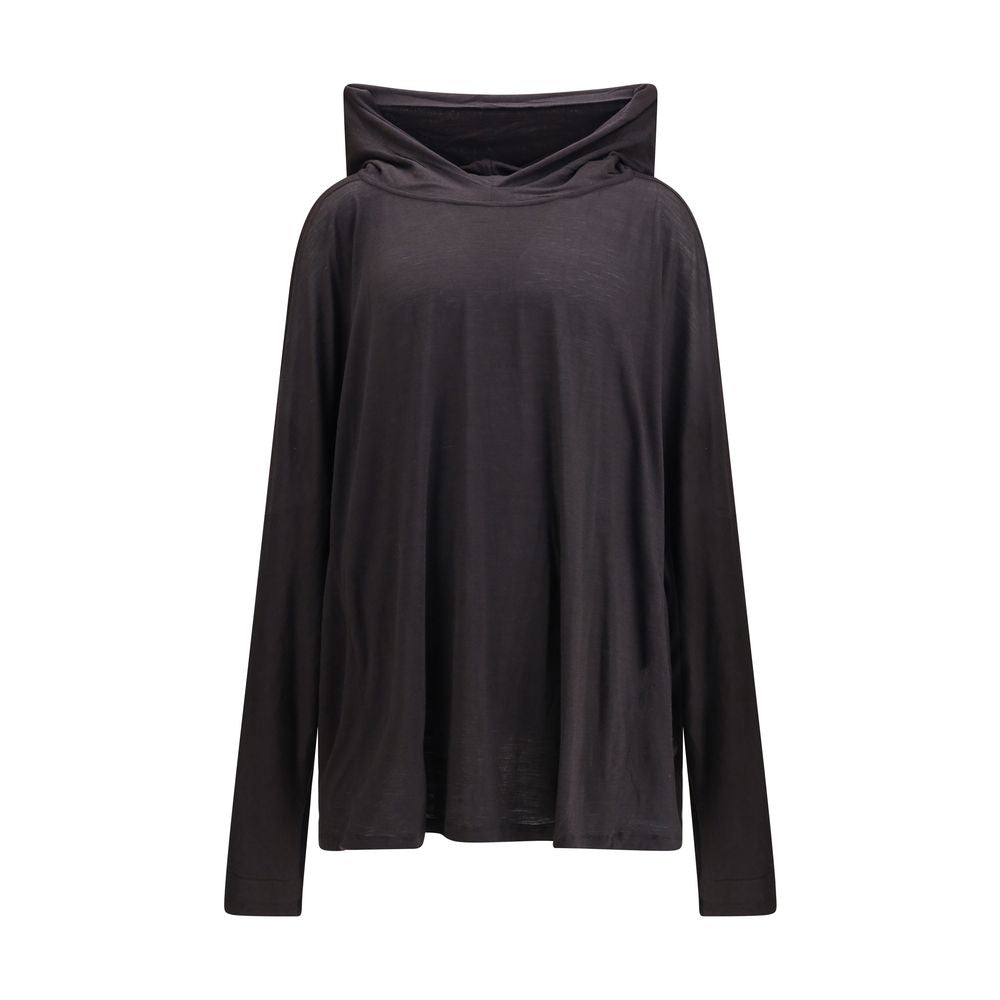 T-Shirt Rick Owens long à capuche noir