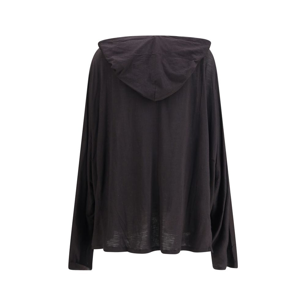 T-Shirt Rick Owens long à capuche noir