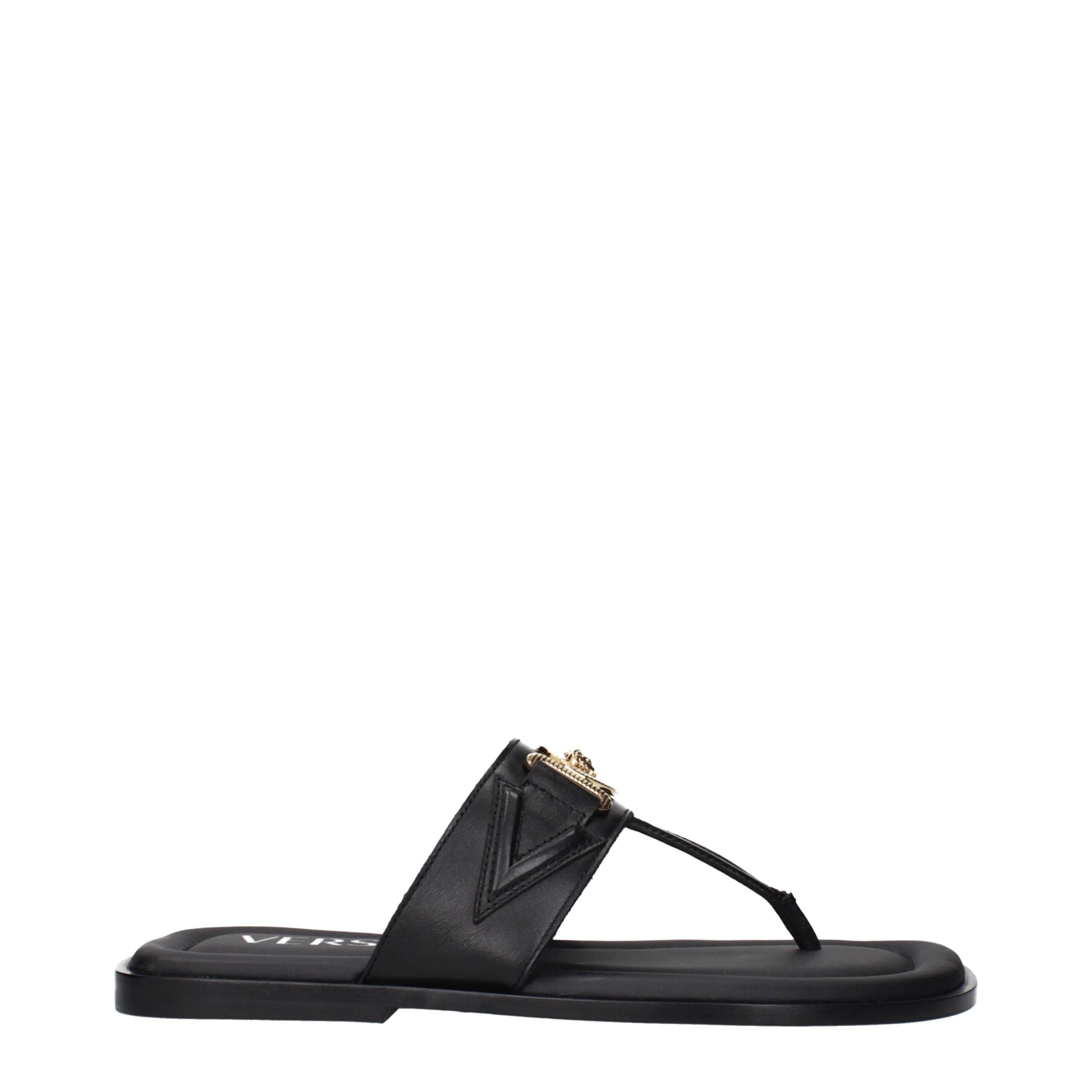 Sandales Versace en cuir noires