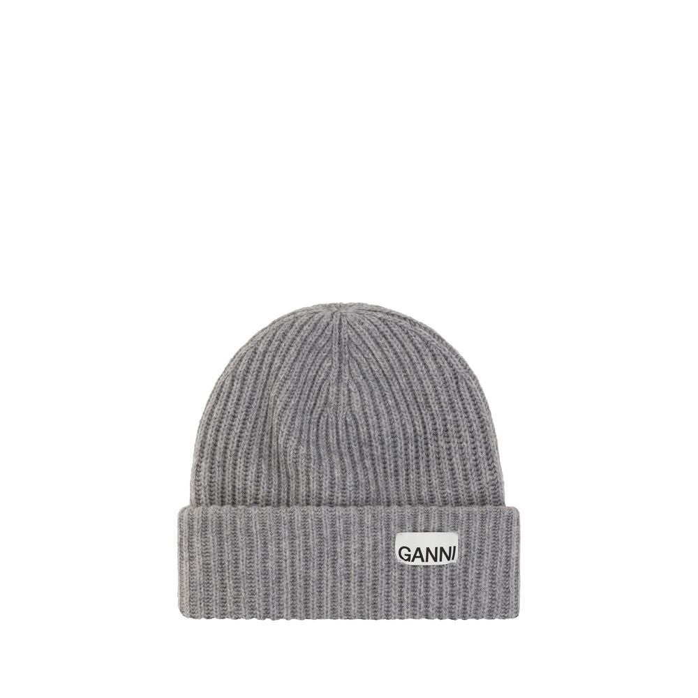 Béret Ganni en laine gris