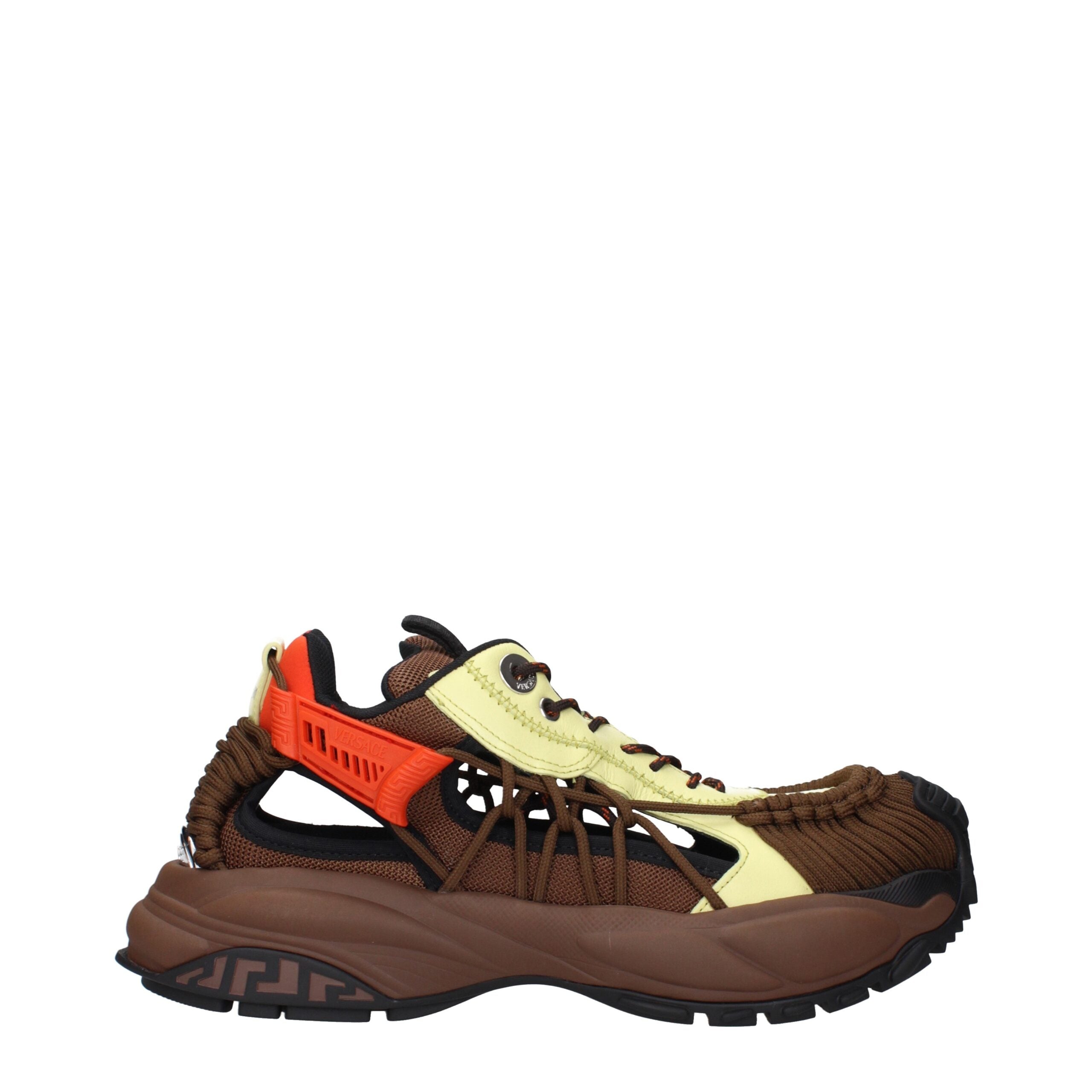 Baskets Versace Sporty Glam marron jaunes