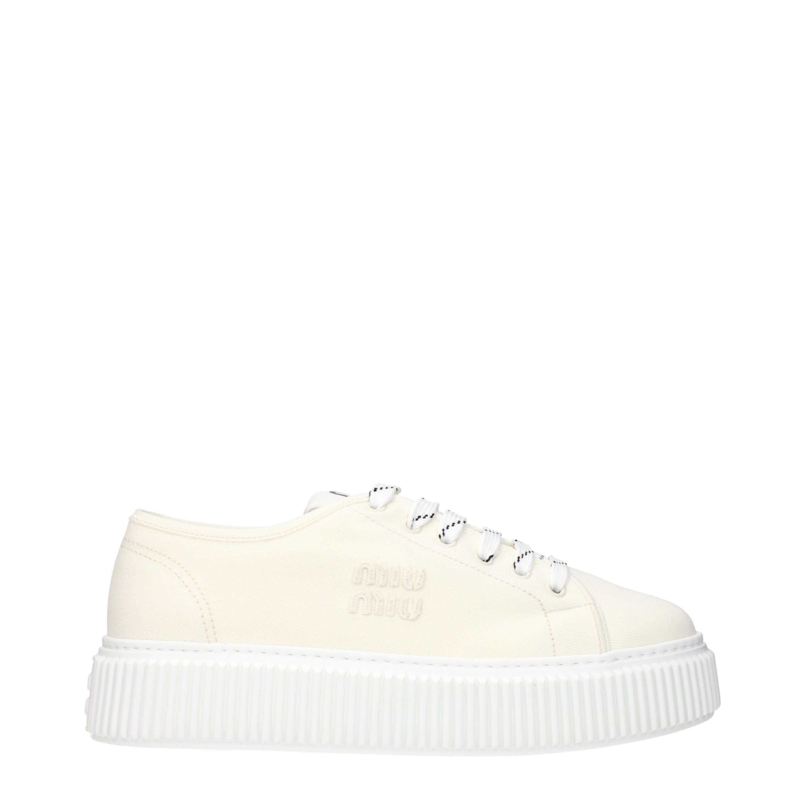 Baskets Miu Miu plateforme beiges