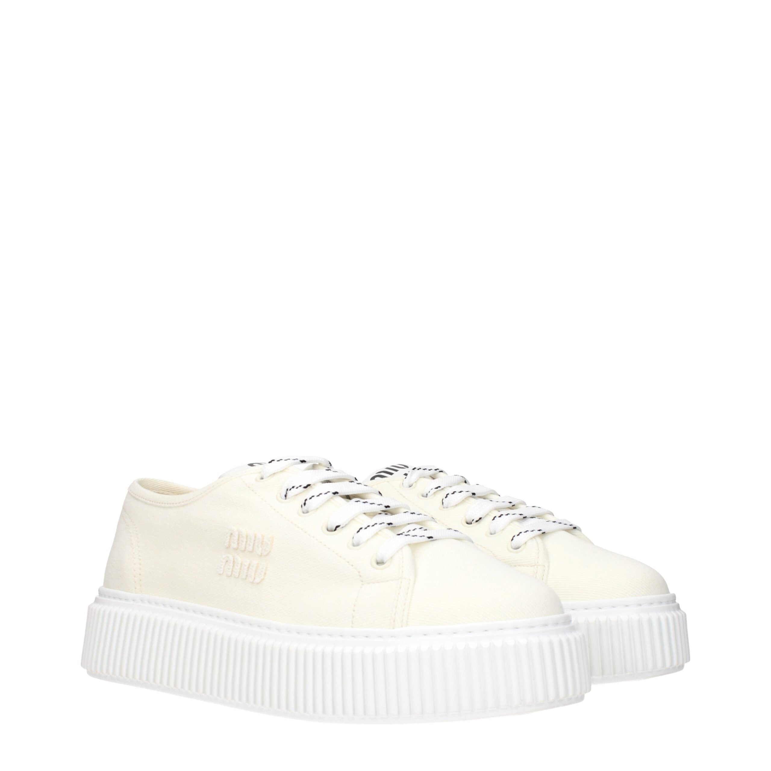 Baskets Miu Miu plateforme beiges
