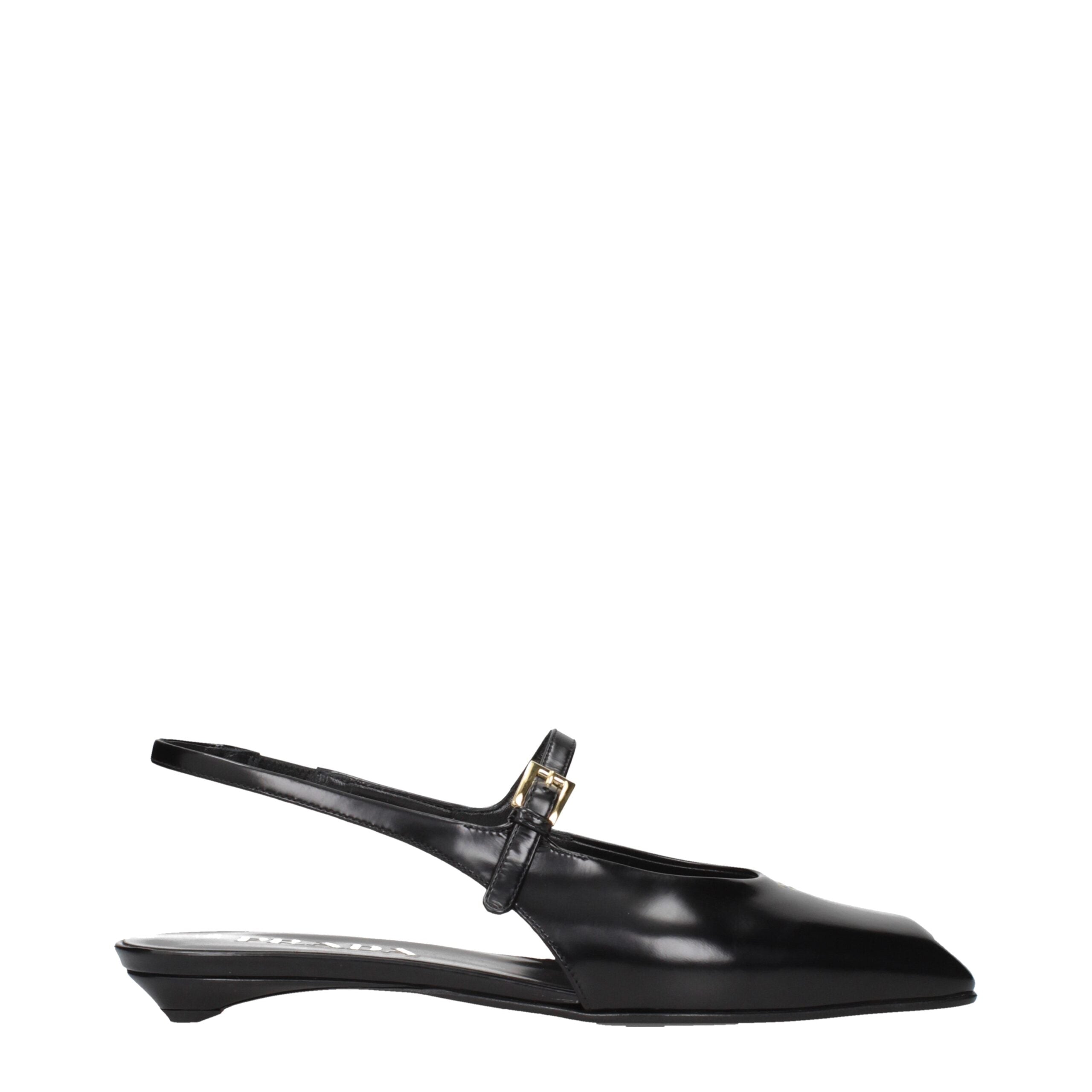Sandales Prada en cuir noires