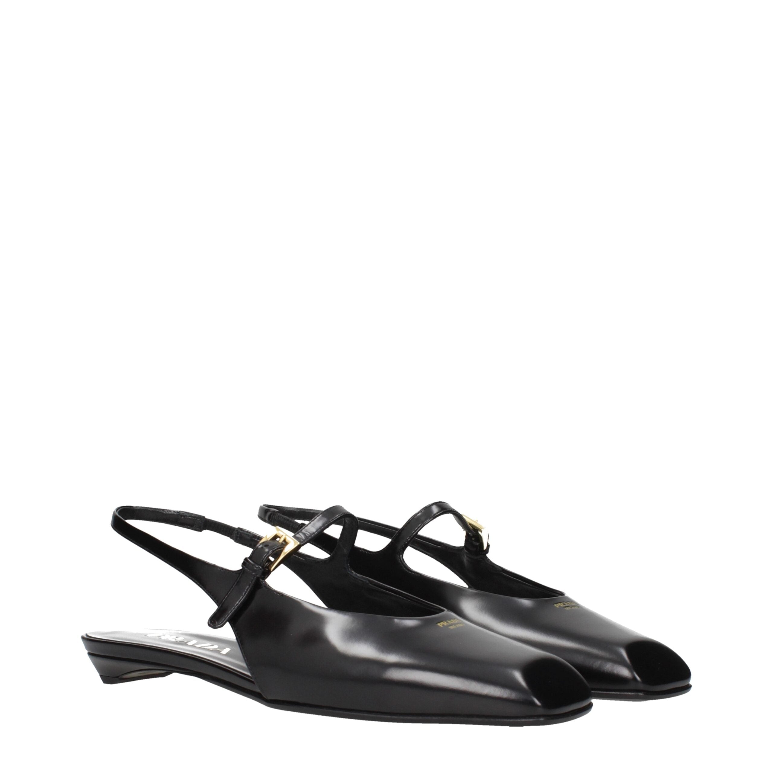 Sandales Prada en cuir noires