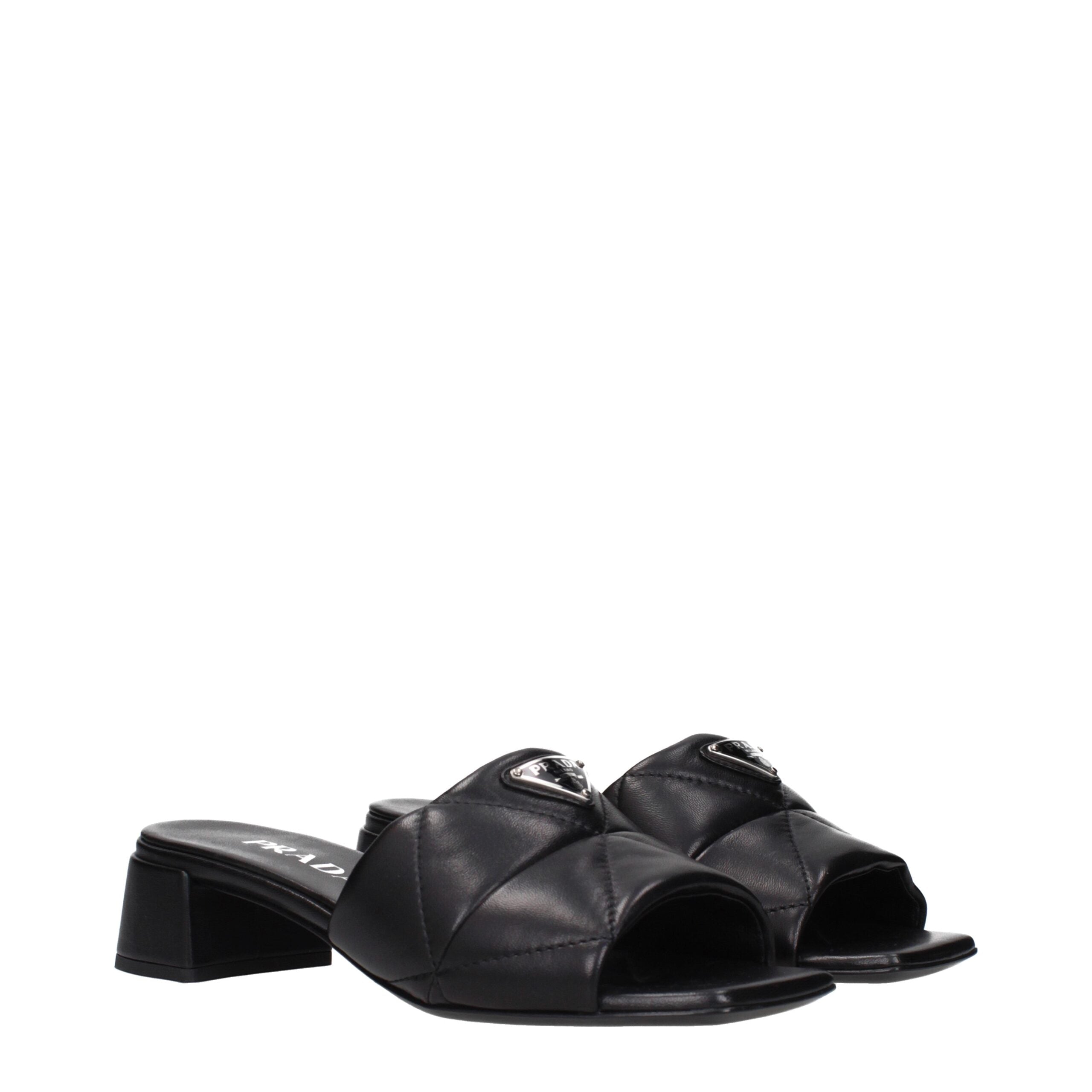 Sandales Prada plates noires