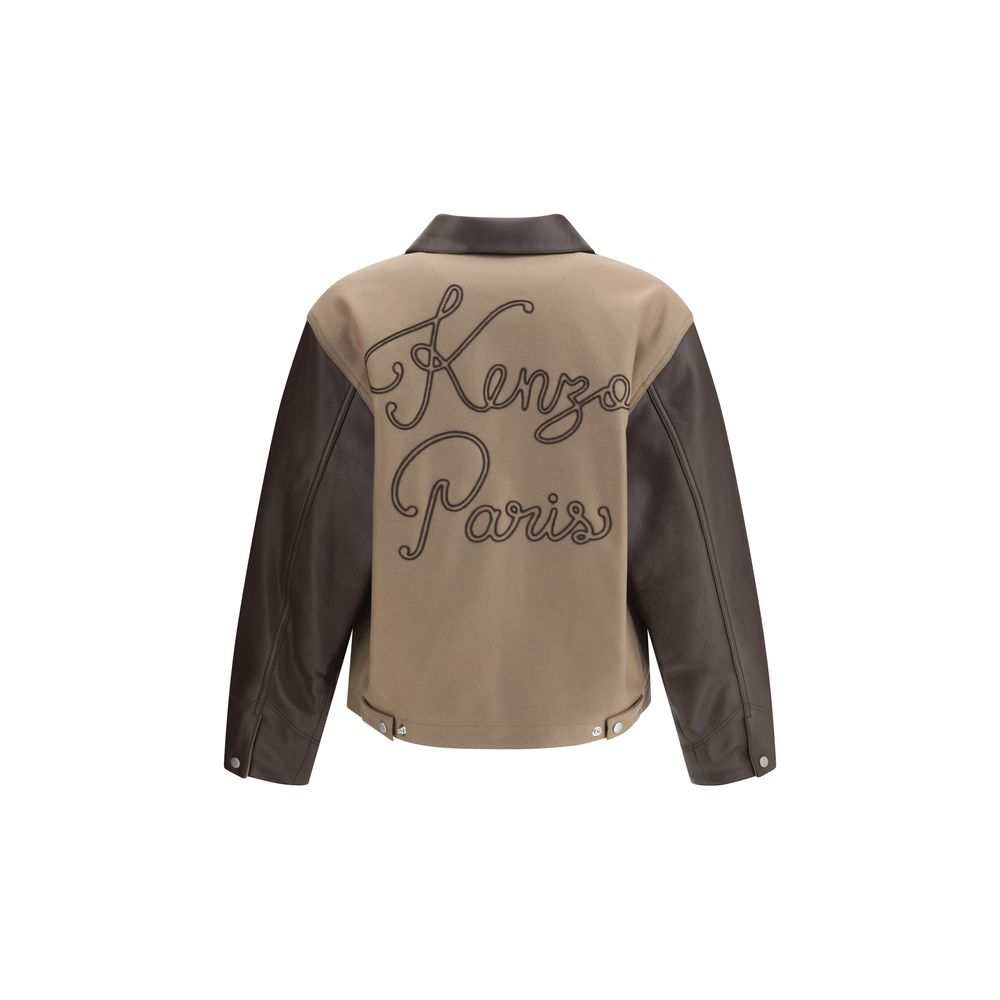 Veste Kenzo en laine et cuir noire