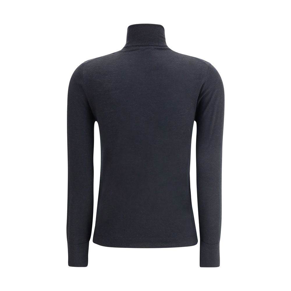 Pull Allude col roulé gris mélange