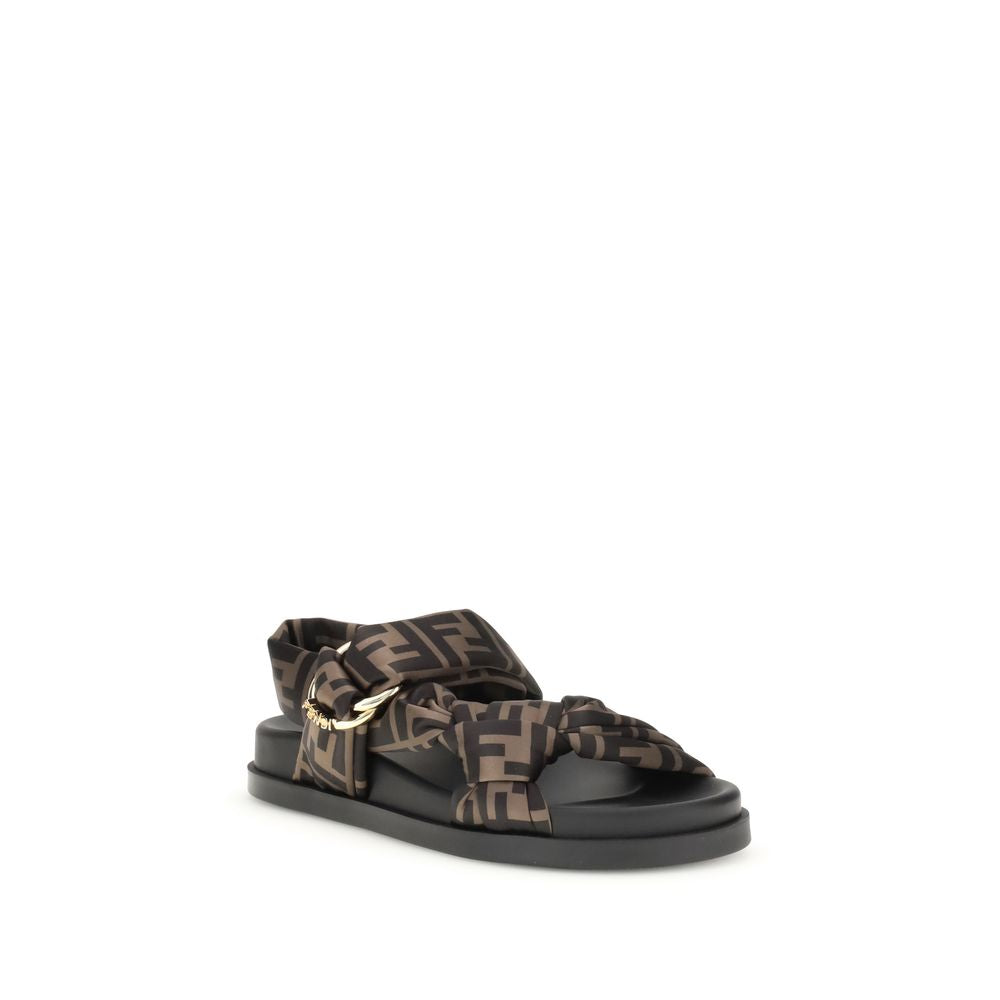 Sandales Fendi FF beiges