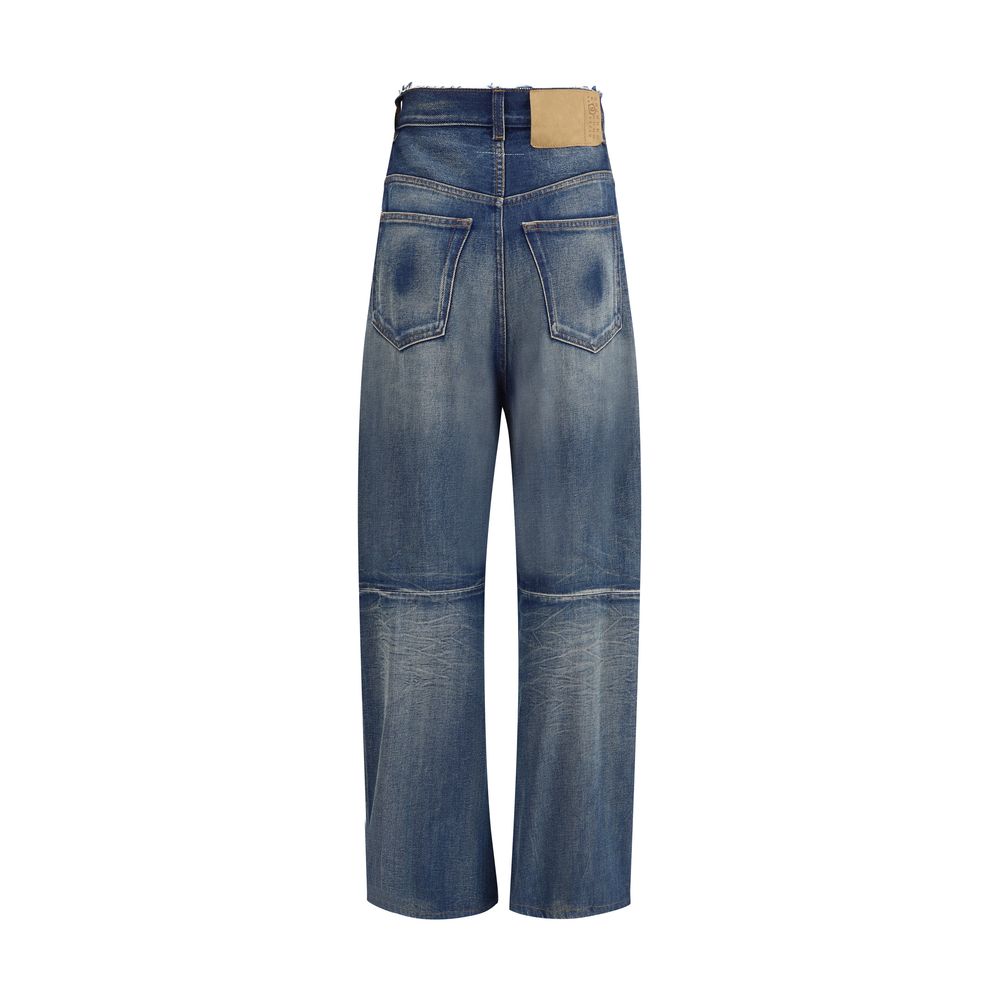 Jeans MM6 large taille haute bleus
