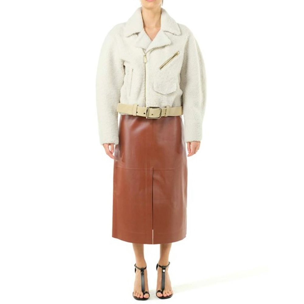 Veste Chloé en fausse fourrure beige