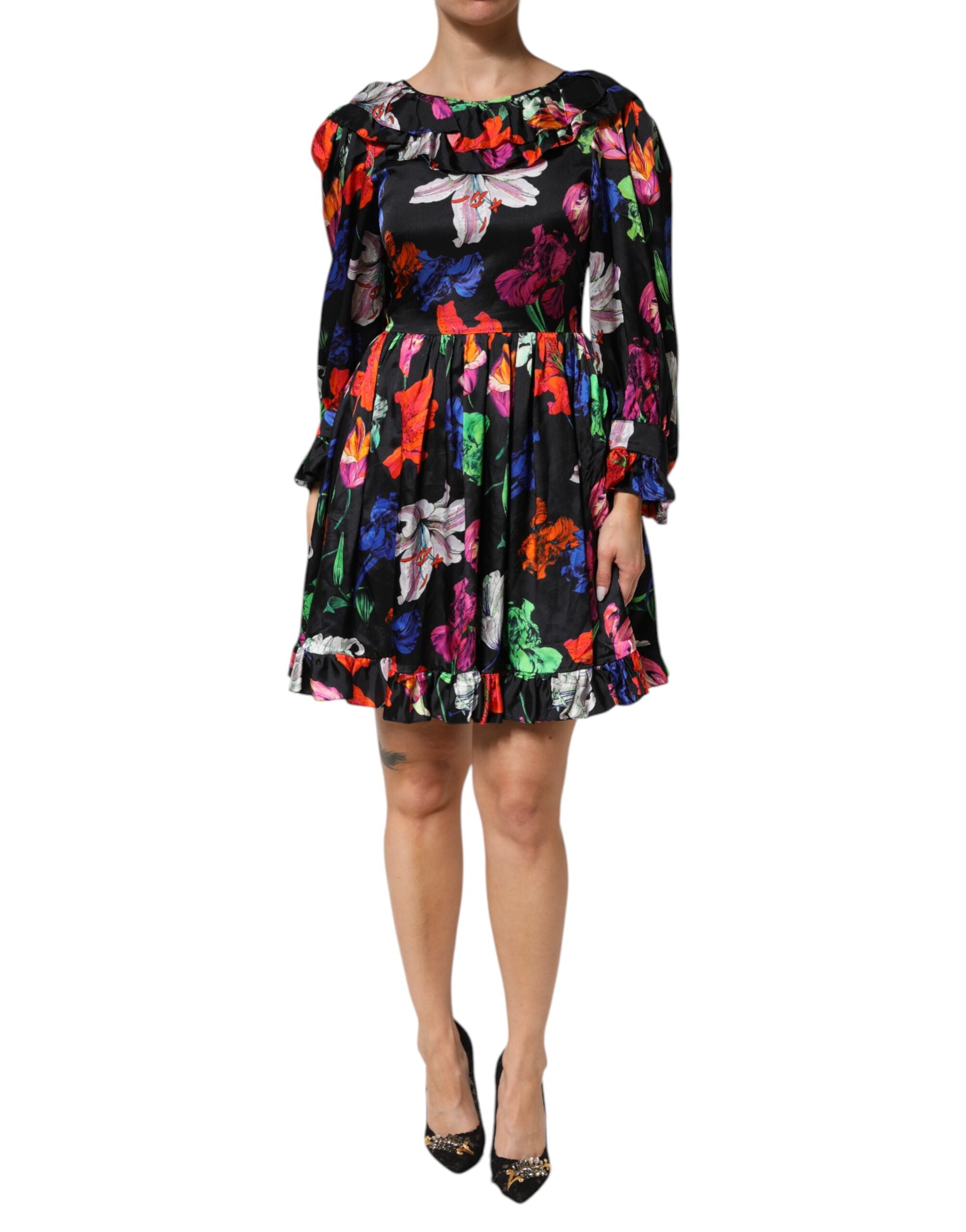 Robe MSGM Mini noire à imprimé floral