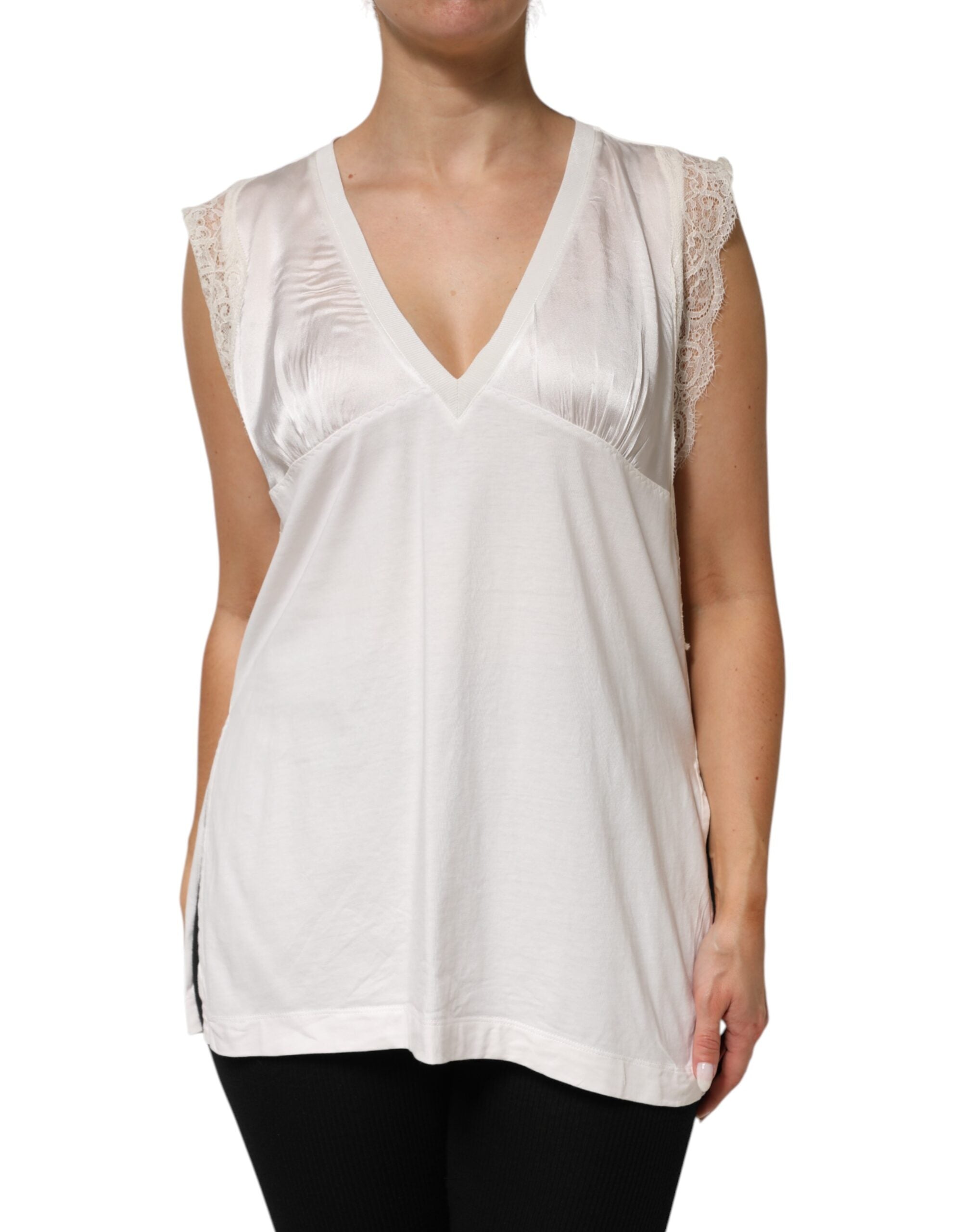 Top PINKO sans manches blanc