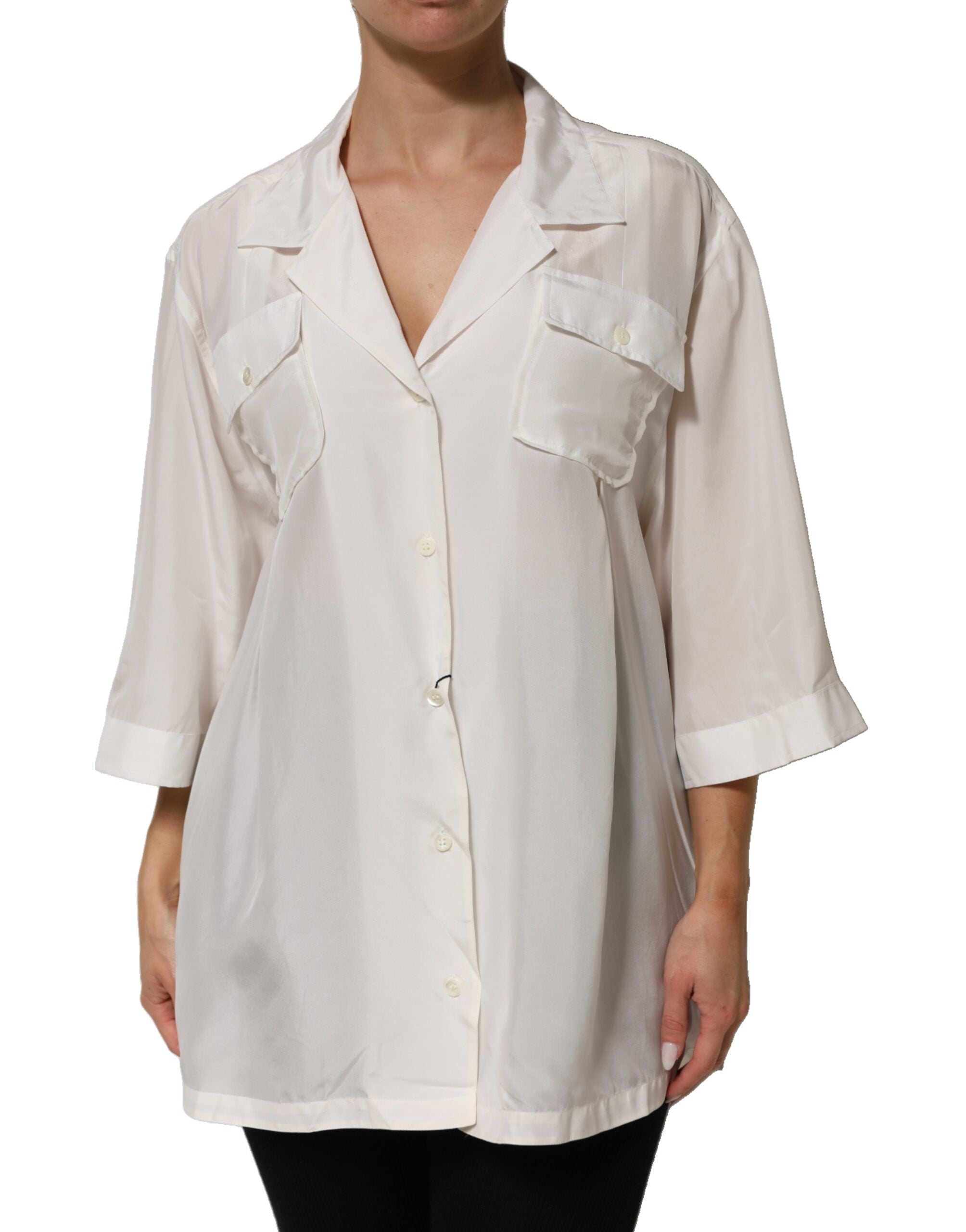 Blouse Dolce & Gabbana col classique blanche