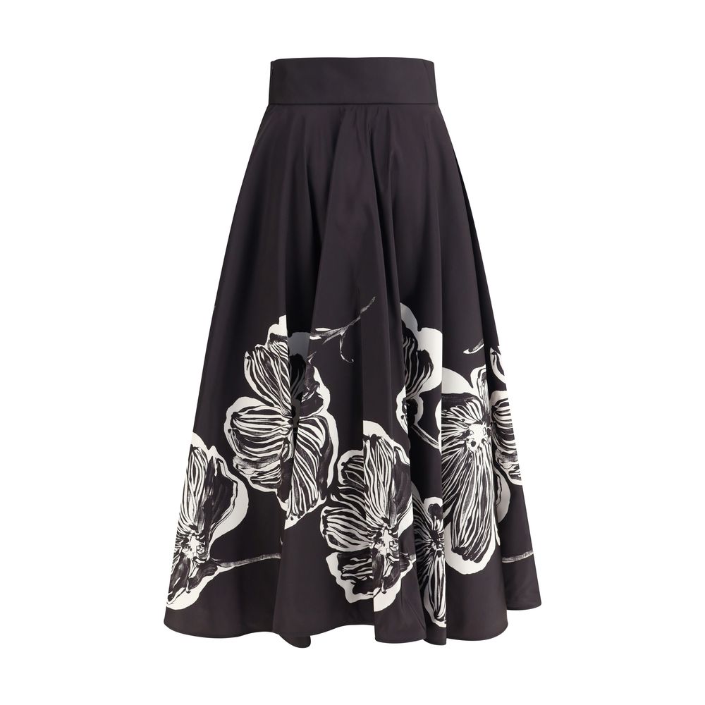 Jupe midi Sara Roka à fleurs