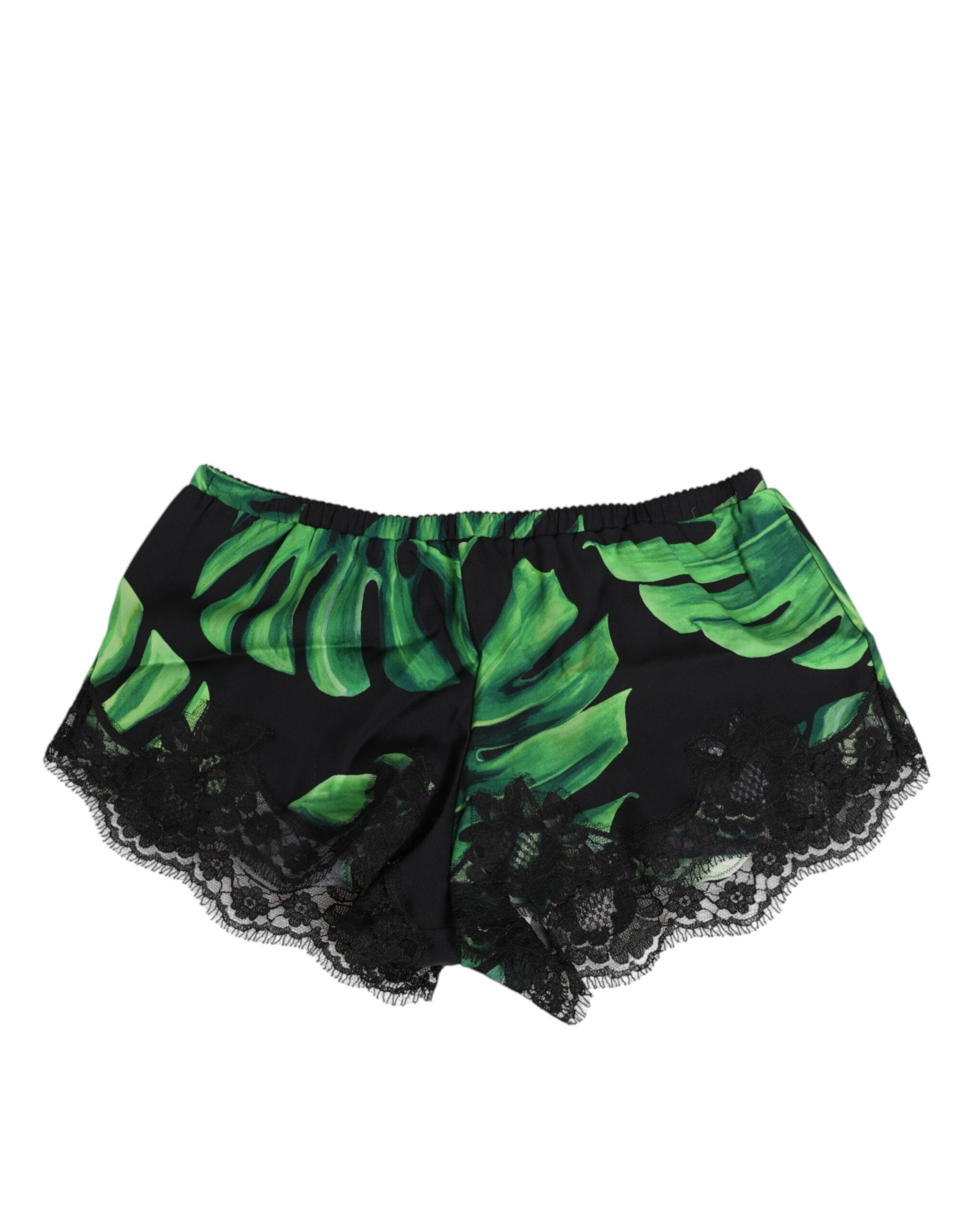 Short Dolce & Gabbana noir avec imprimé tropical
