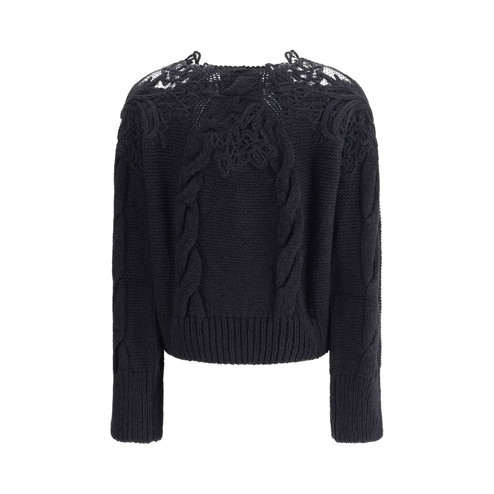 Sweater Ermanno Scervino à broderies beige