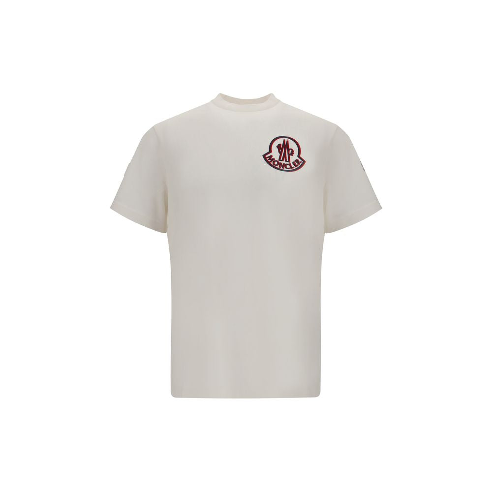 T-Shirt Moncler logo contrasté blanc