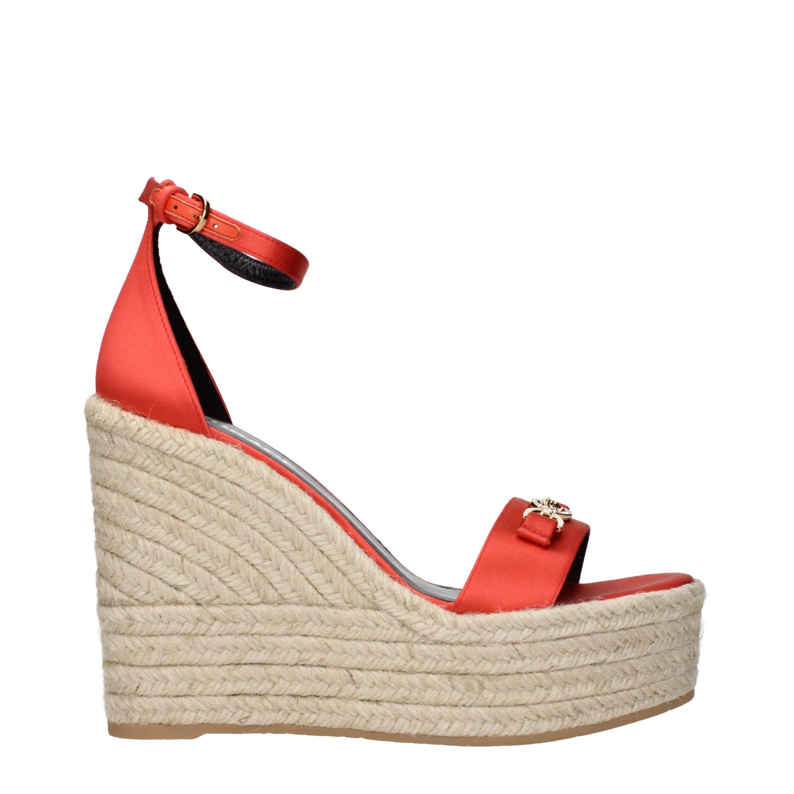 Sandales Versace compensées orange