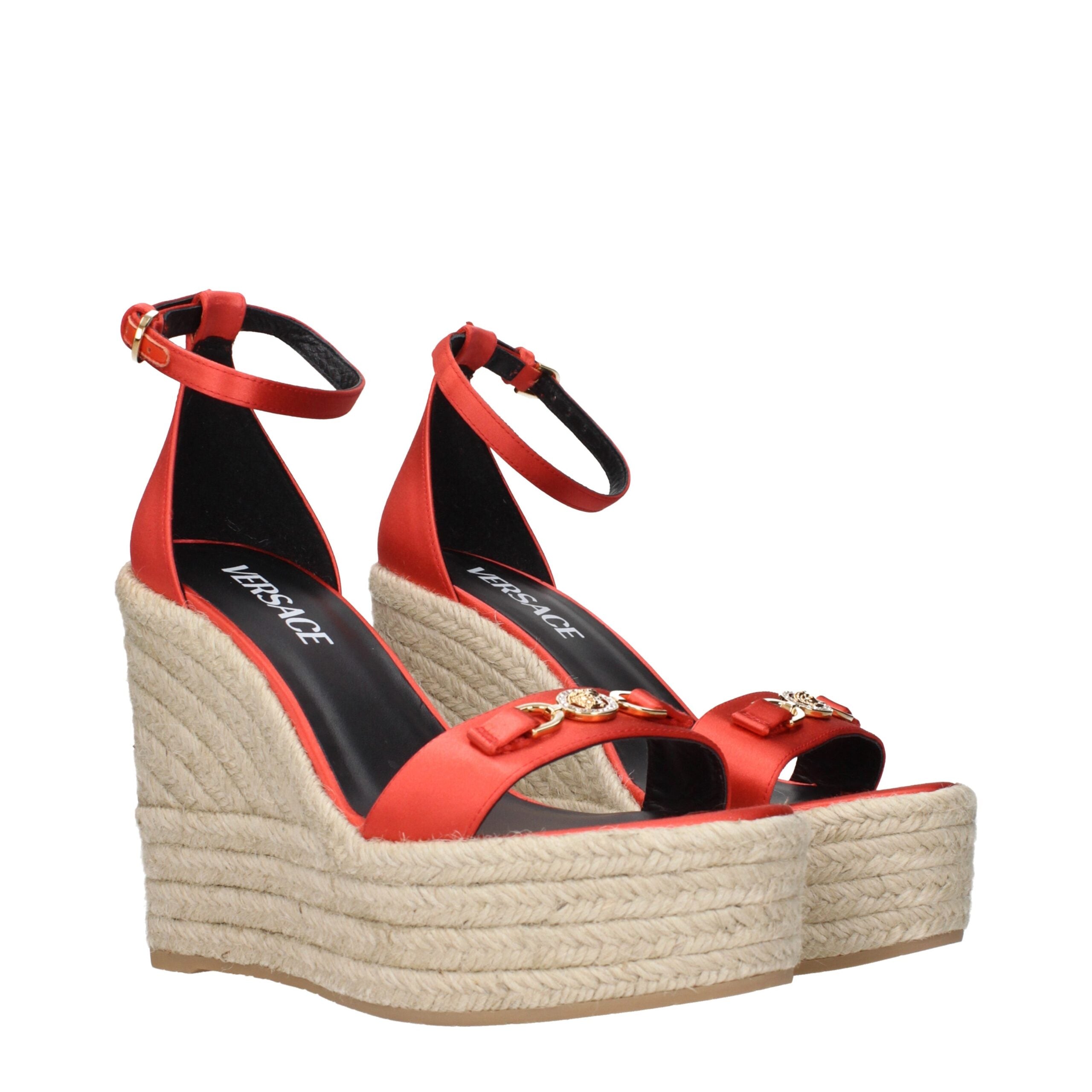Sandales Versace compensées orange
