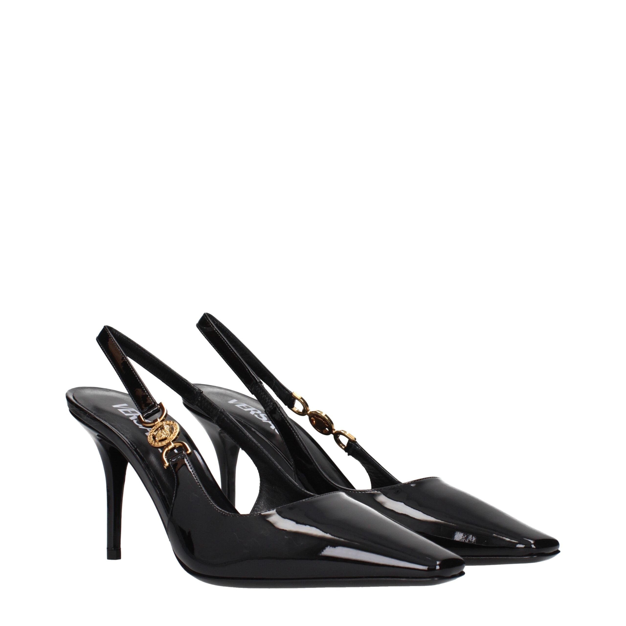 Sandales Versace Patent Leather noires