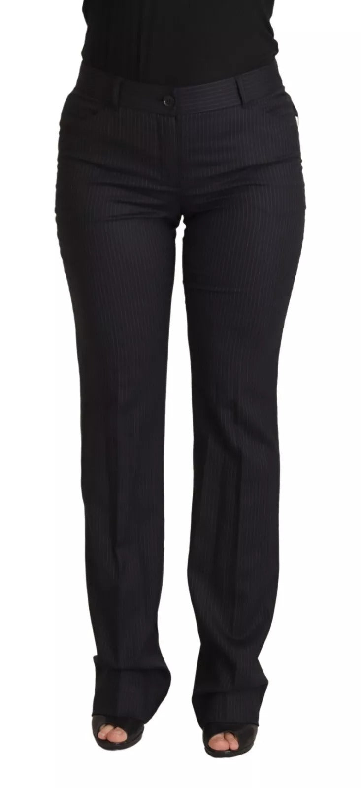 Pantalon Dolce & Gabbana mi-haute noir à rayures