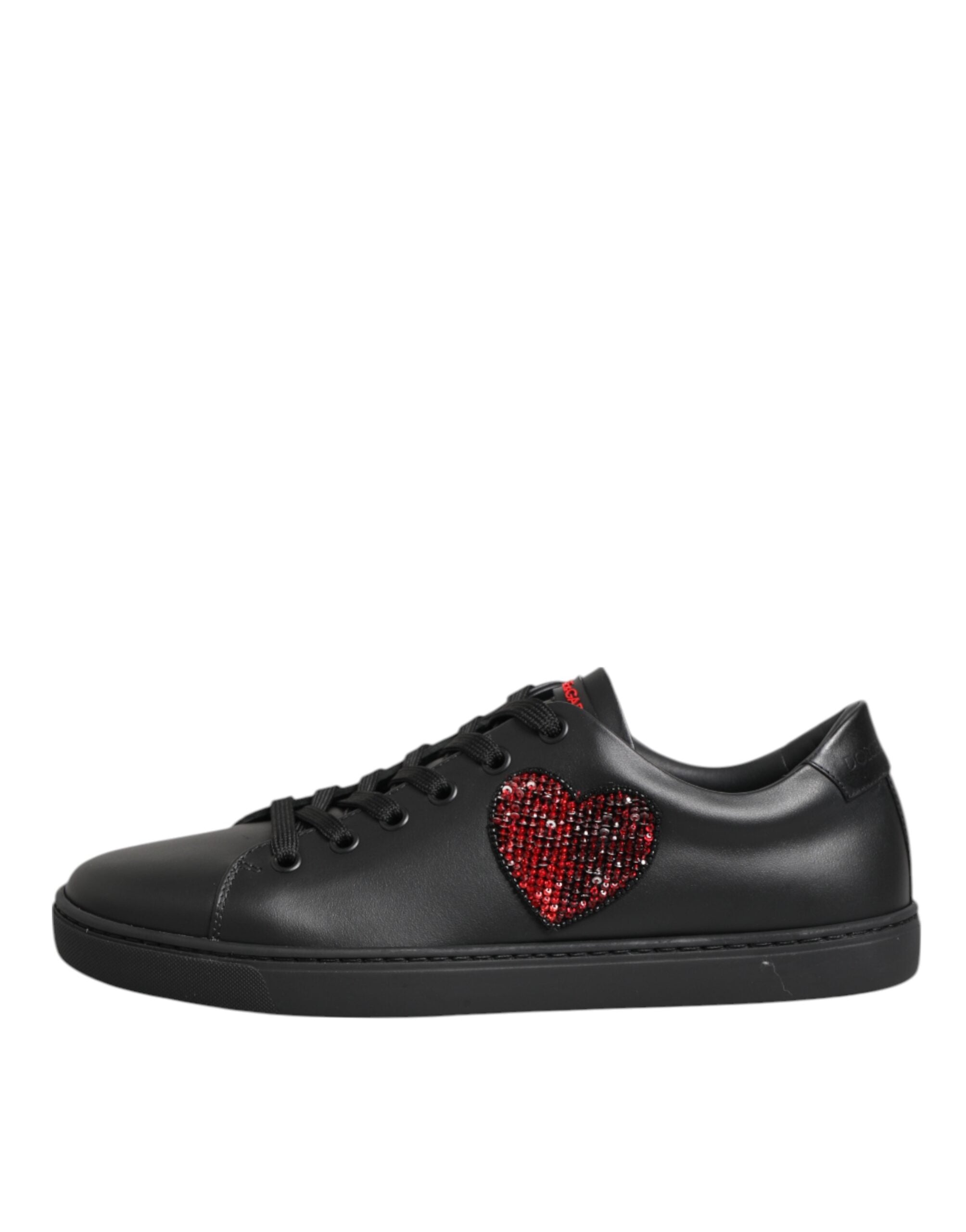 Baskets Dolce & Gabbana à cœurs rouges noires