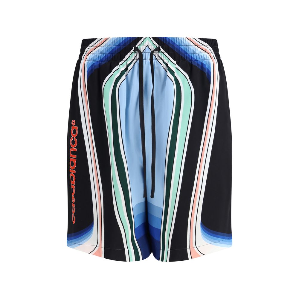 Shorts Graphic Mountain en soie multicolores