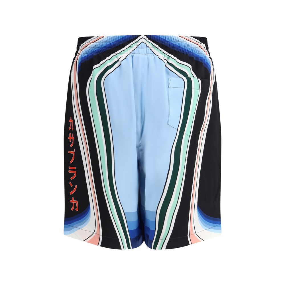 Shorts Graphic Mountain en soie multicolores