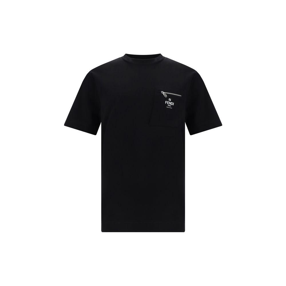 T-shirt Fendi à poche zippée noir