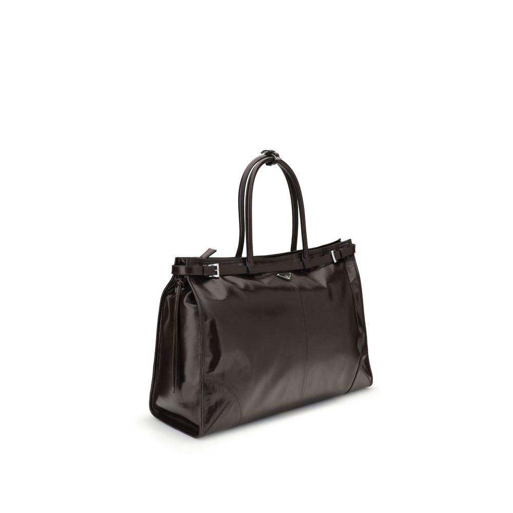 Sac Duffle Prada cuir noir
