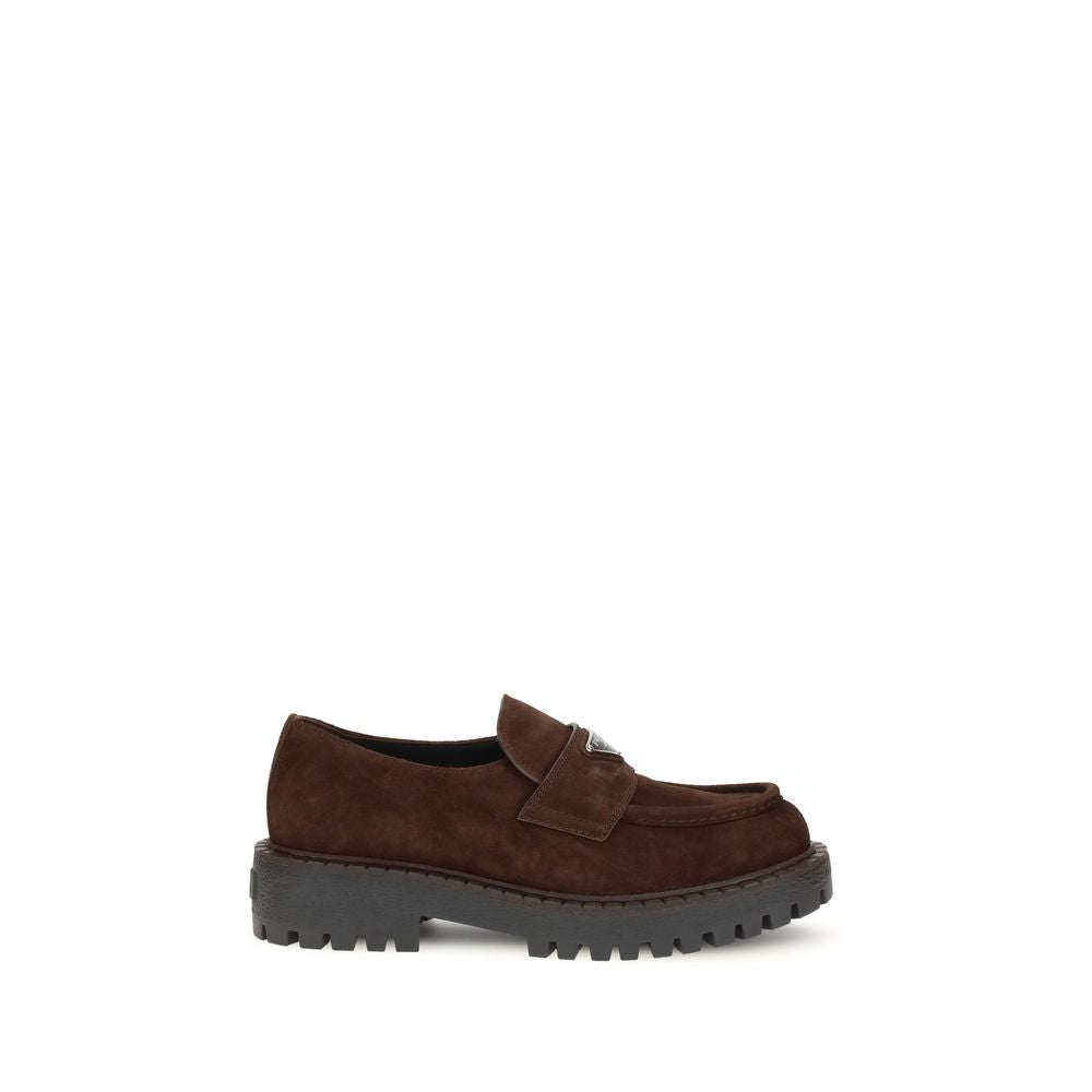 Loafers Prada en daim noirs