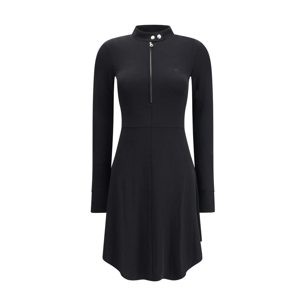 Robe Courrèges biker zippée noire