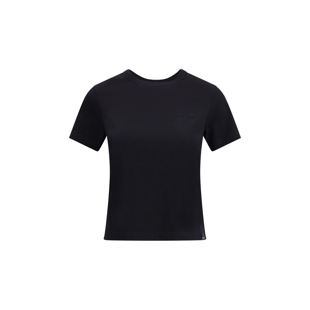 T-shirt Courrèges logo brodé blanc