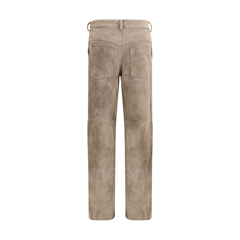 Pantalon Salvatore en cuir beige