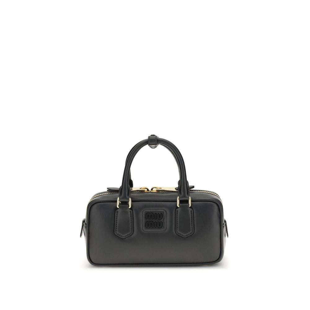 Sac Miu Miu Arcadie en cuir noir