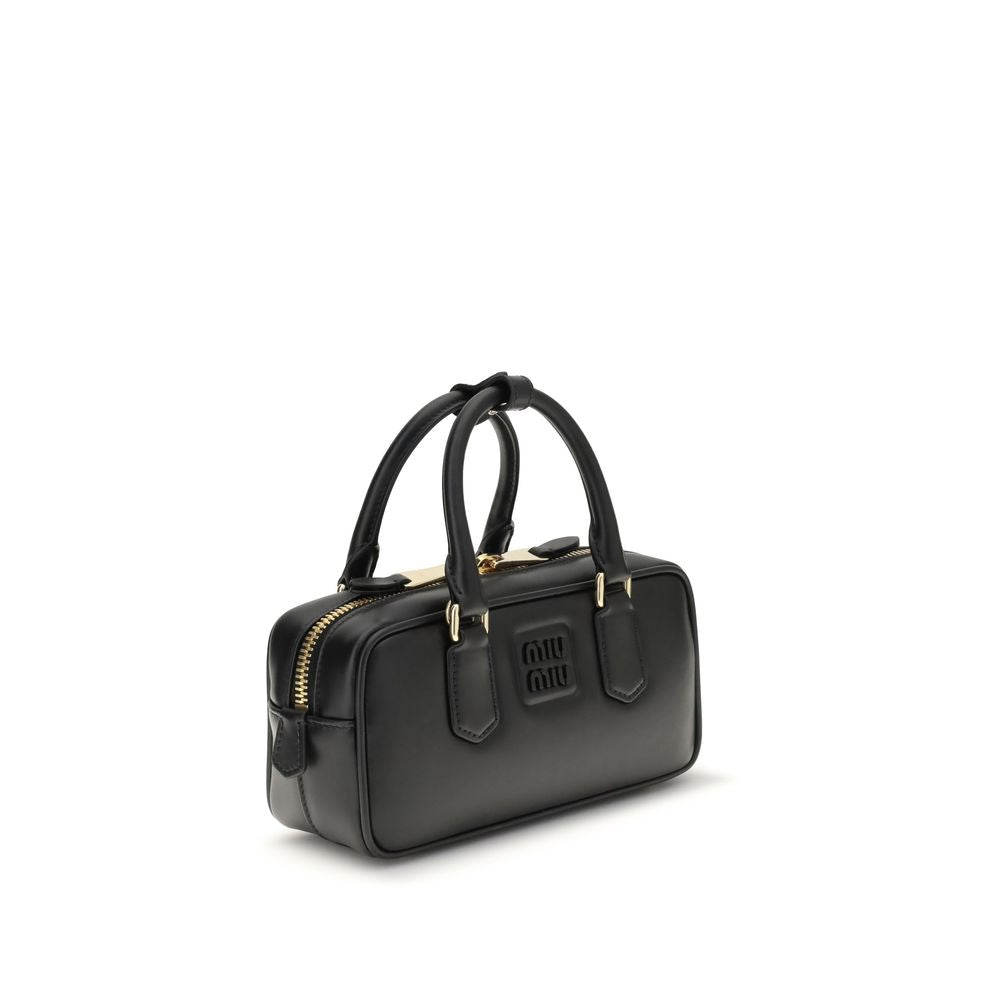 Sac Miu Miu Arcadie en cuir noir