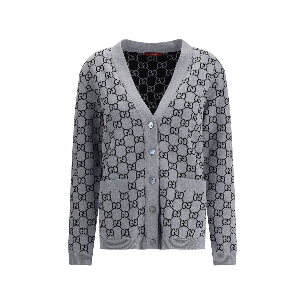 Cardigan Gucci GG Supreme noir et blanc