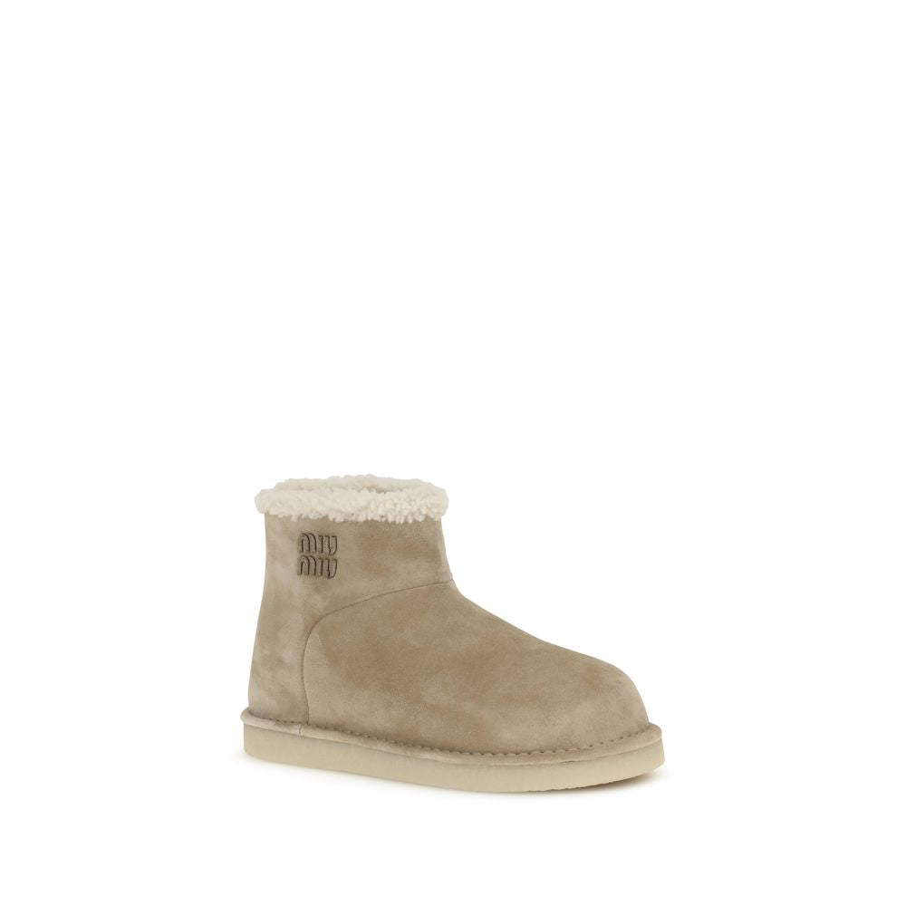Bottines Miu Miu en cuir noires