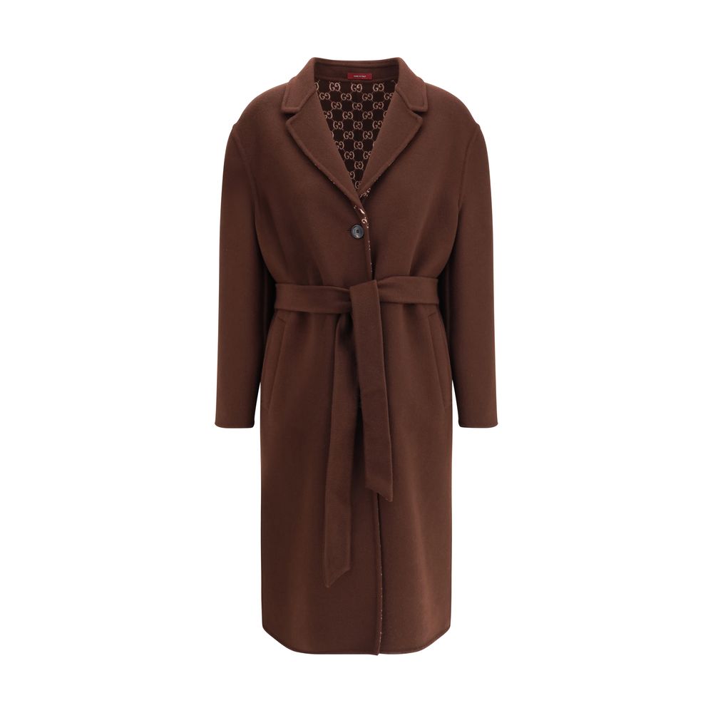 Manteau Gucci réversible marron et rose clair