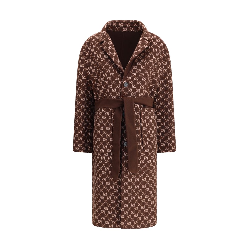Manteau Gucci réversible marron et rose clair
