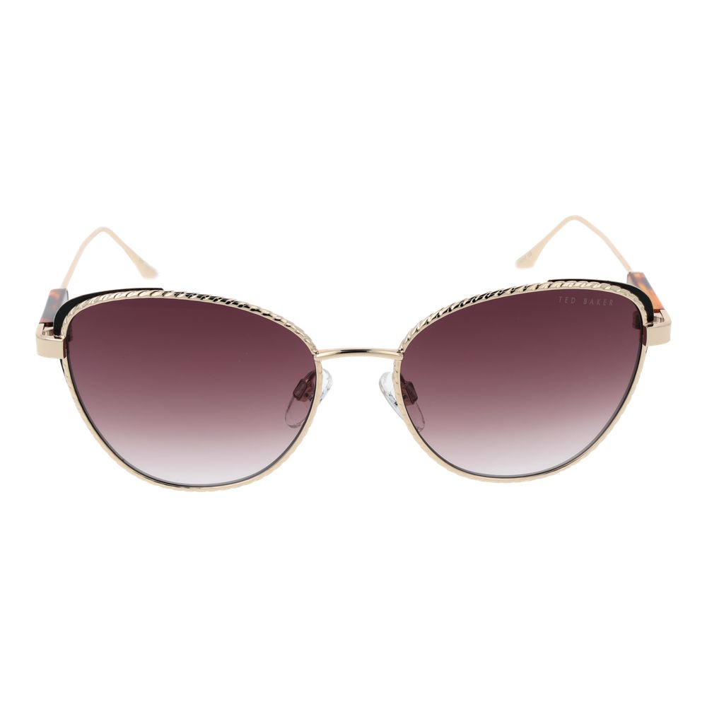 Lunettes de soleil Cat Eye or bourgogne