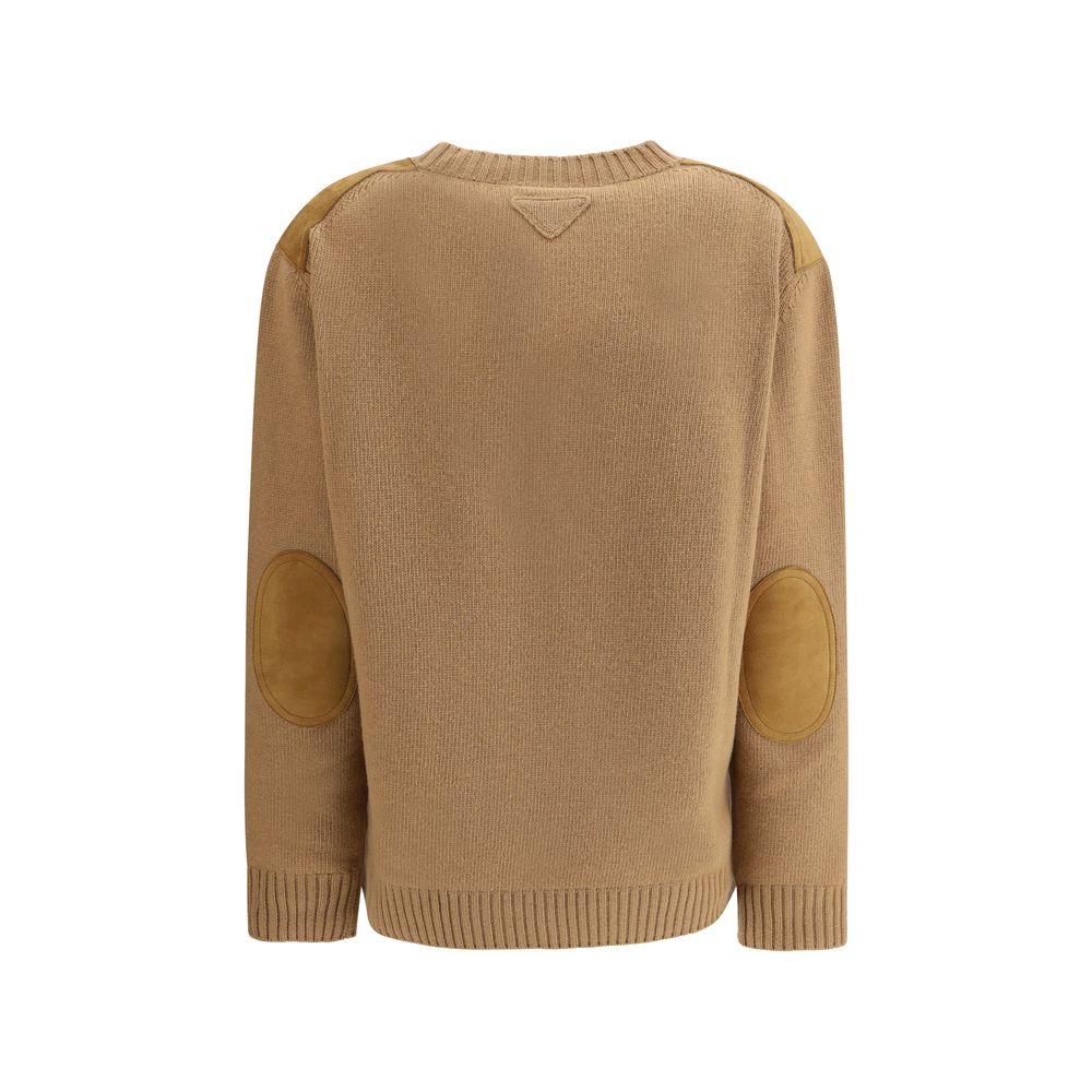 Pull Prada en laine vierge marron