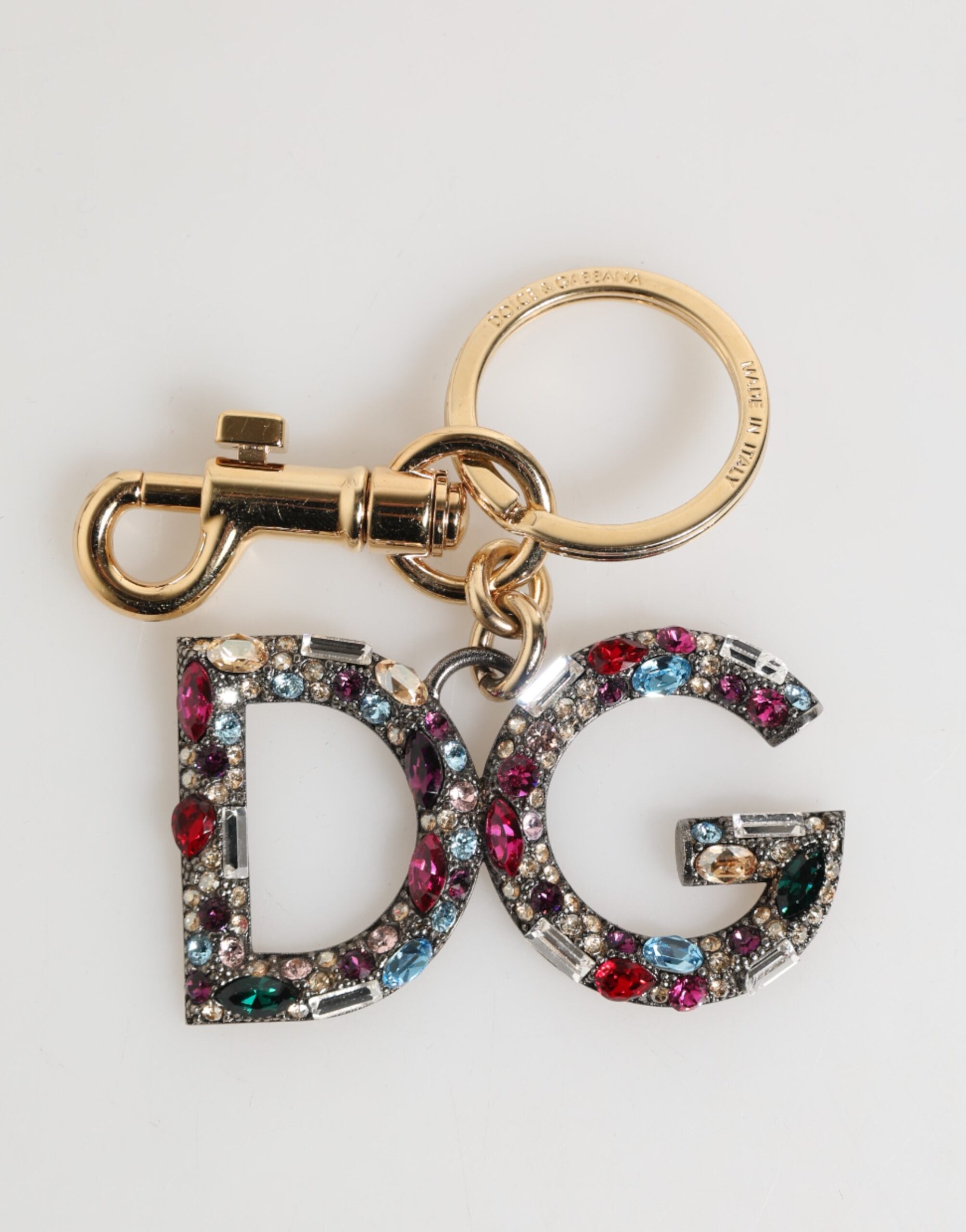 Porte-clés Dolce & Gabbana DG doré multicolore