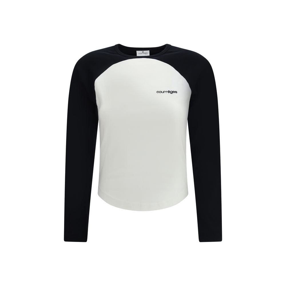 T-shirt Courrèges Circle contrast noir et blanc