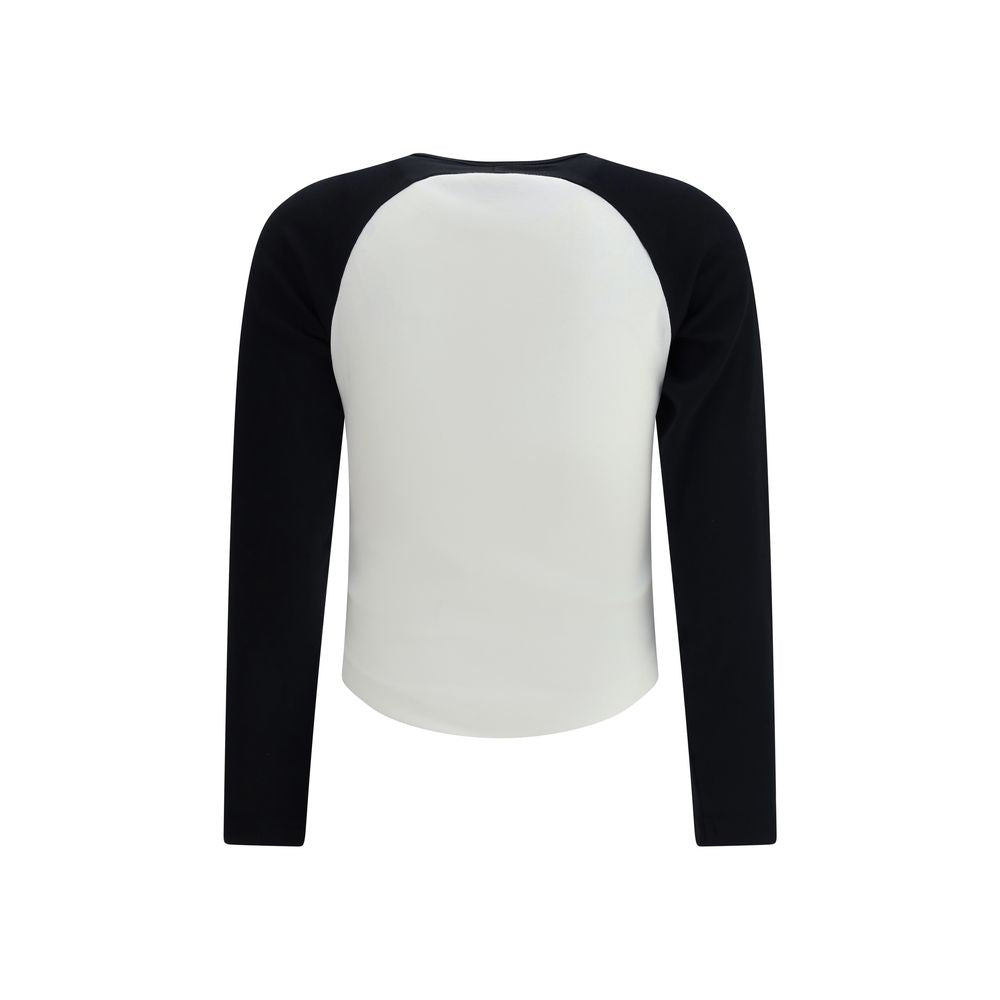 T-shirt Courrèges Circle contrast noir et blanc
