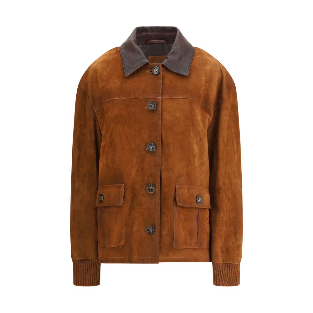 Blouson Valstar Oversized en cuir marron